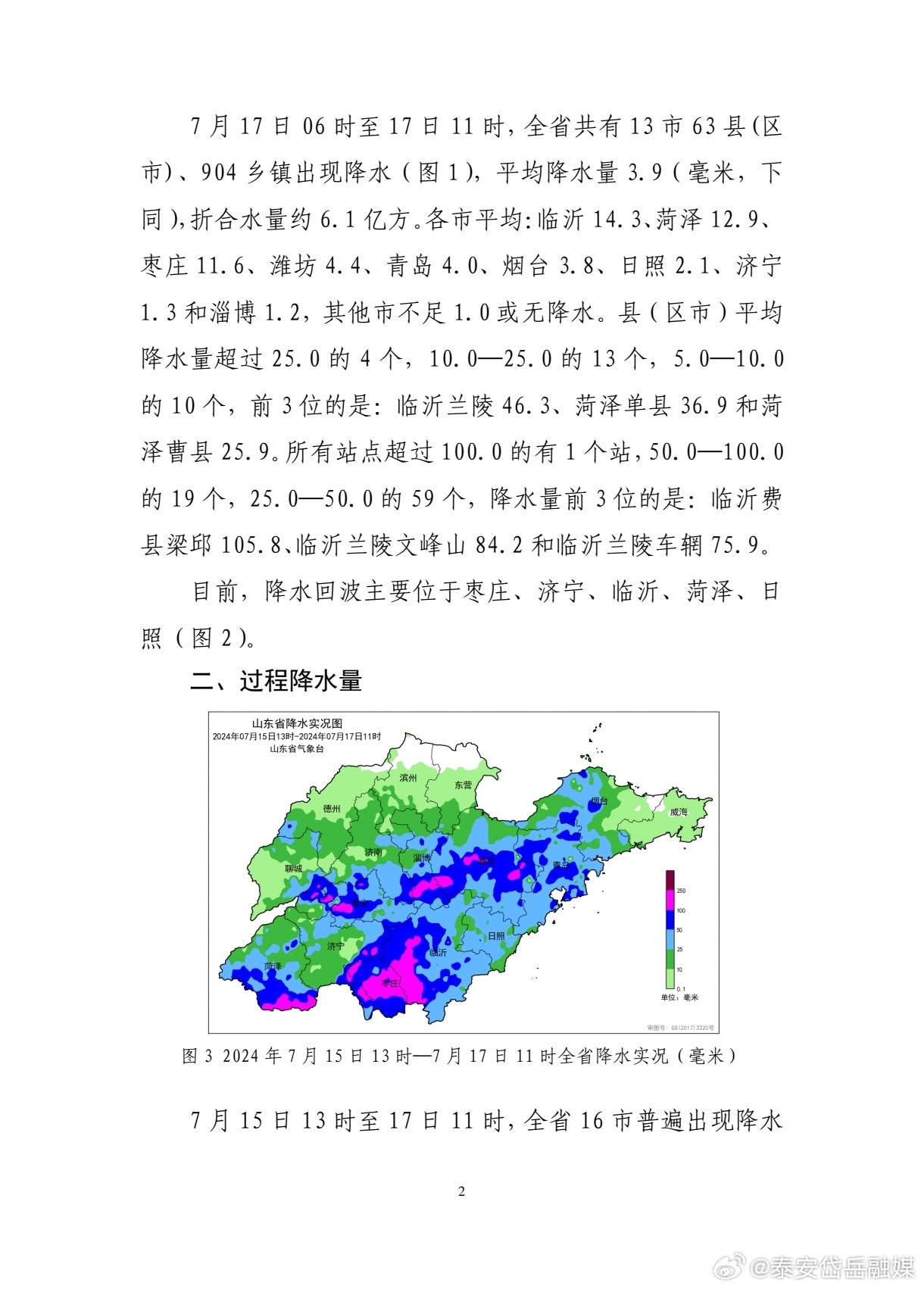 山东降雨最新消息