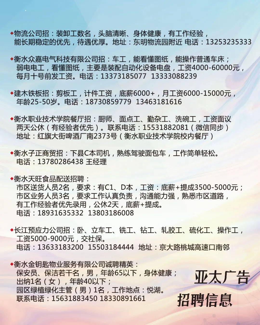 韶关家园招聘网最新招聘